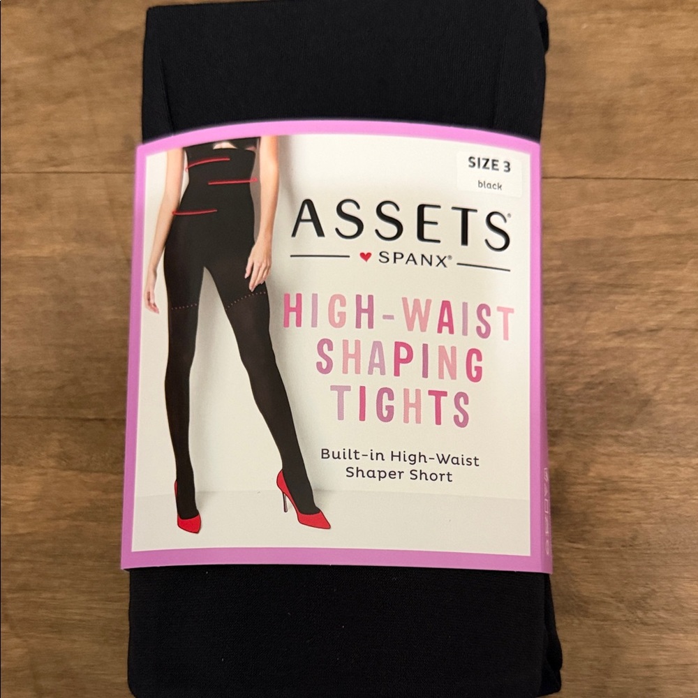 Assets By Spanx Black High-Waist Shaping Tights size 3